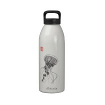 Chrysaora Jellyfish Ink Painting water bottles