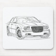 Chrysler 300C SRT8 pen sketch Mouse Mat