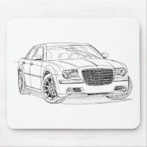 Chrysler 300C SRT8 pen sketch Mouse Mat