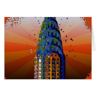 Chrysler Building #5 - Psychedelic Style Card