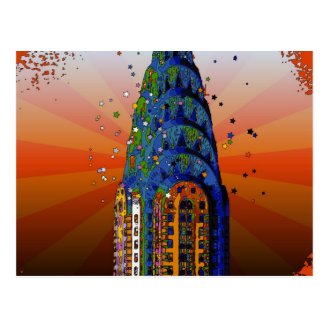 Chrysler Building #5 - Psychedelic Style Post Card