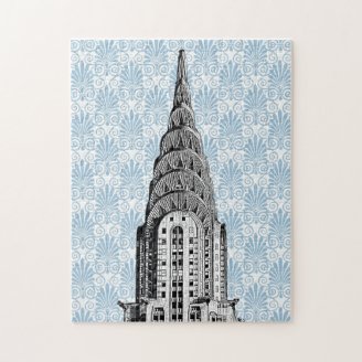 Chrysler Building Dome and a Starry Lt Blue Sky Jigsaw Puzzles