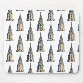 Chrysler Building Dome Pattern Black on White Mousepad