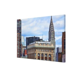 Chrysler Building, Flatiron, Blue Sky, Clouds Gallery Wrap Canvas