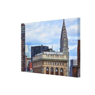 Chrysler Building, Flatiron, Blue Sky, Clouds Gallery Wrapped Canvas