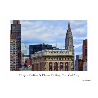 Chrysler Building, Flatiron, Blue Sky, Clouds Poster