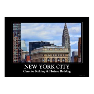 Chrysler Building, Flatiron, Blue Sky, Clouds Posters