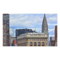Chrysler Building, Flatiron, Blue Sky, Clouds Rectangle Stickers