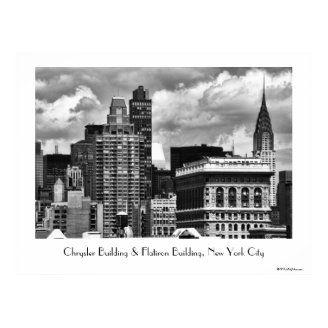 Chrysler Building, Flatiron Building, Sky House BW Posters