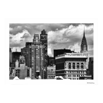 Chrysler Building, Flatiron Building, Sky House BW Print