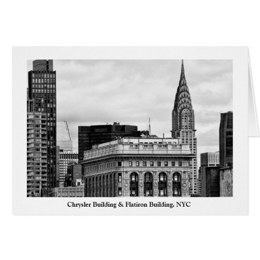 Chrysler Building, Flatiron, Clouds B&W Greeting Cards