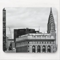 Chrysler Building, Flatiron, Clouds B&W Mousepads