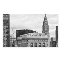 Chrysler Building, Flatiron, Clouds B&W Rectangular Stickers