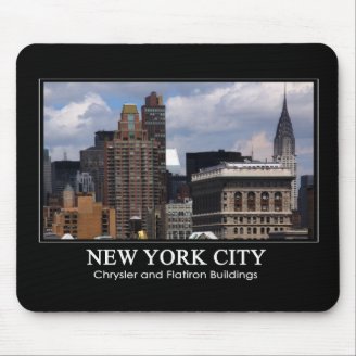 Chrysler Building, Flatiron with clouds 2C Mousepads