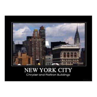 Chrysler Building, Flatiron with clouds 2C Posters