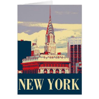 Chrysler Building in Red White Blue Greeting Card