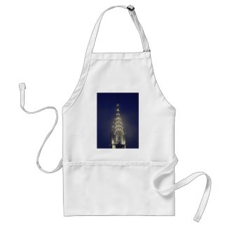 Chrysler Building Lit up at Dusk in the Mist Apron