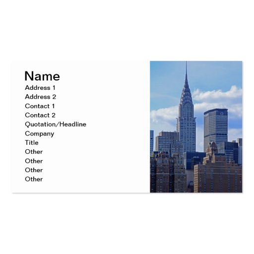 Chrysler Building, Met Life Building B1 Business Cards (front side)