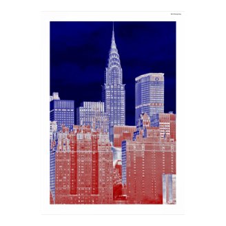 Chrysler Building, Met Life Viewed From East River Poster