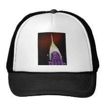 Chrysler Building - Purple and Red - NYC Trucker Hats