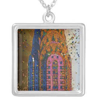 Chrysler Building Top Closeup #1 Custom Necklace