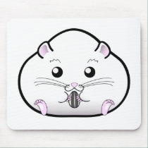 Chubby All White Russian Dwarf Hamster mousepads