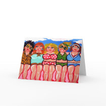 Chubby Beach Divas Friends Cards