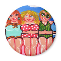 Chubby Beach Divas Friends Refrigerator Magnet