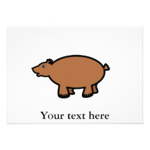 Chubby brown bear custom invitations