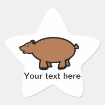 Chubby brown bear star sticker