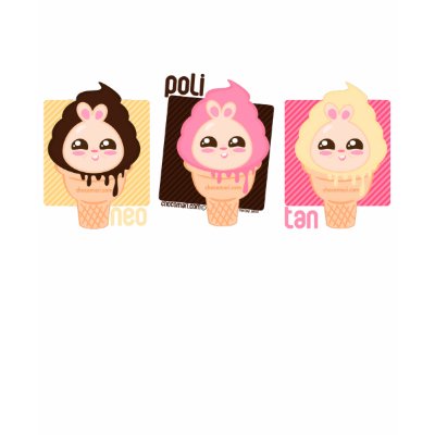 chubby bunny ice cream-neopolitan t shirt by chocomari