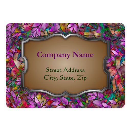 Chubby Business Card Floral Abstract Stained Glass