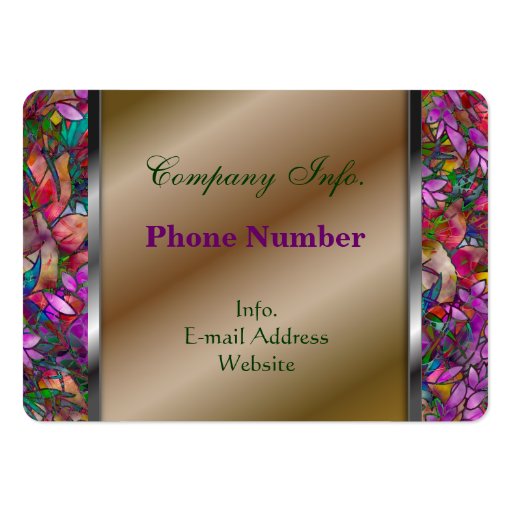 Chubby Business Card Floral Abstract Stained Glass (back side)