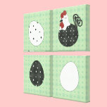 Chubby Chicken and Eggs Stretched Canvas Print canvas prints
