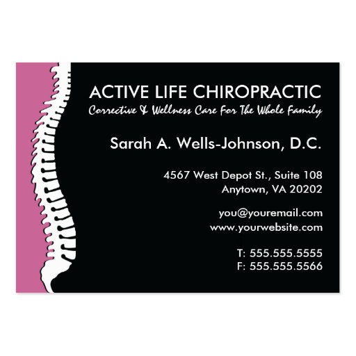 Chubby Chiropractic Business Cards (front side)