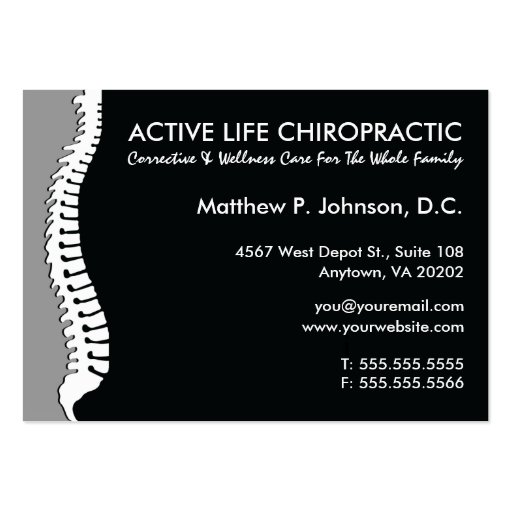 Chubby Chiropractic Business Cards (front side)