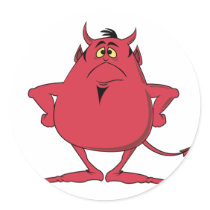 Chubby Demon Round Stickers