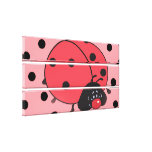 chubby little ladybug on polka dots