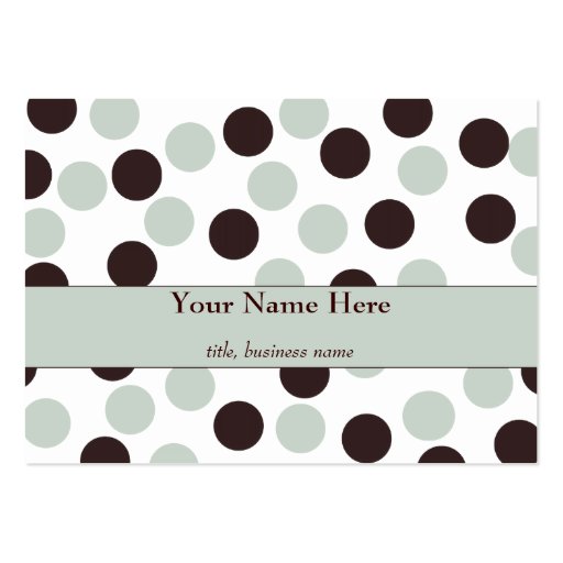 Chubby Mint and Chocolate Polka Dot Business Card (front side)
