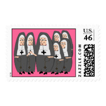 Chubby Nuns Postage Stamps