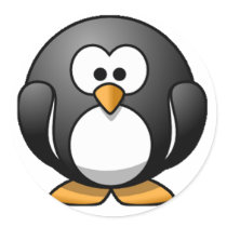 Chubby Penguin Round Stickers