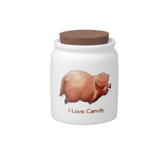 Chubby Pig: I Love Candy: Original Freehand Art
