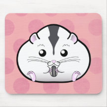 Chubby Semi White Russian Dwarf Hamster Mouse Pad
