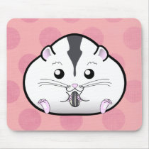 Chubby Semi White Russian Dwarf Hamster Mouse Pad