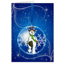 Chucherías del navidad con las estrellas y la niev tarjeta