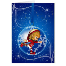 Chucherías del navidad con las estrellas y la niev tarjeta