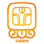 CHUEN Mayan Calendar Sign Black V-Neck