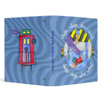 Chuga Chuga Choo Choo blue 1" Binder