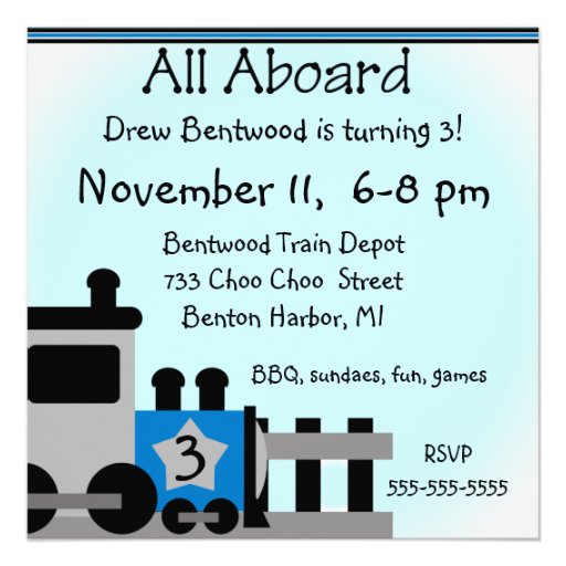 Chugga Choo Choo Train Invitations