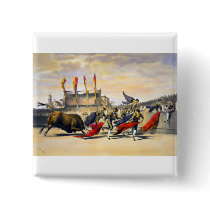 Chulos Playing the Bull Pinback Buttons